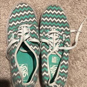 Vans Green and Gray Zigzag Sneakers